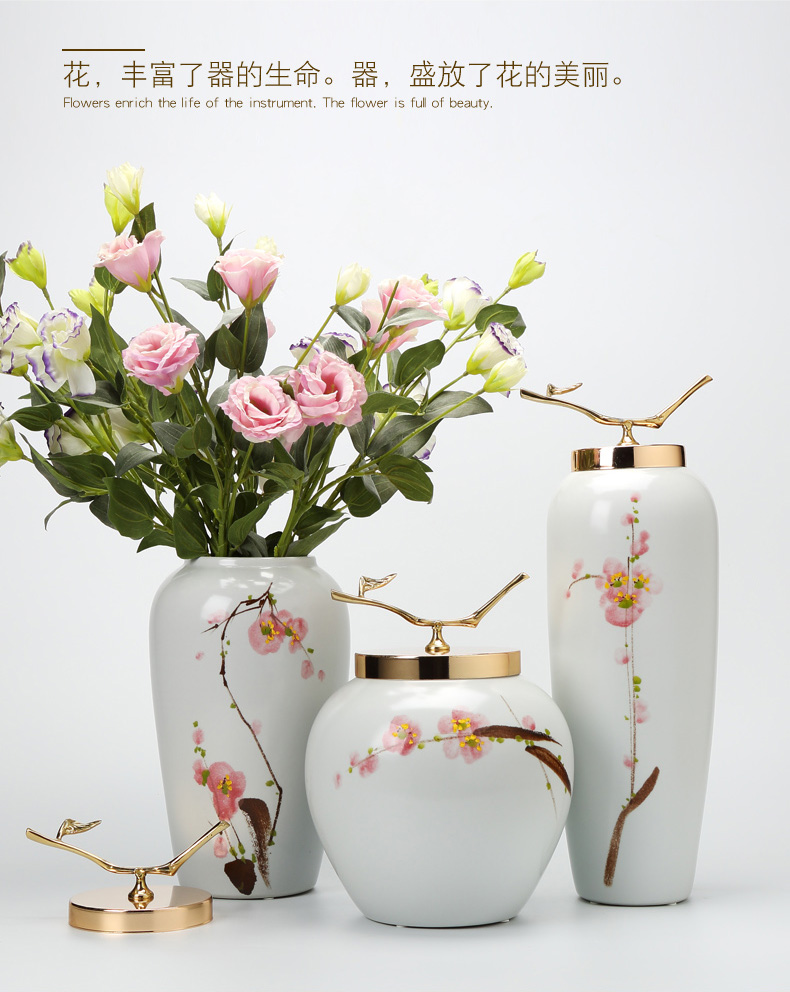 European postmodern contracted ceramic vase of dry flower arranging living room table home decoration wedding gift furnishing articles