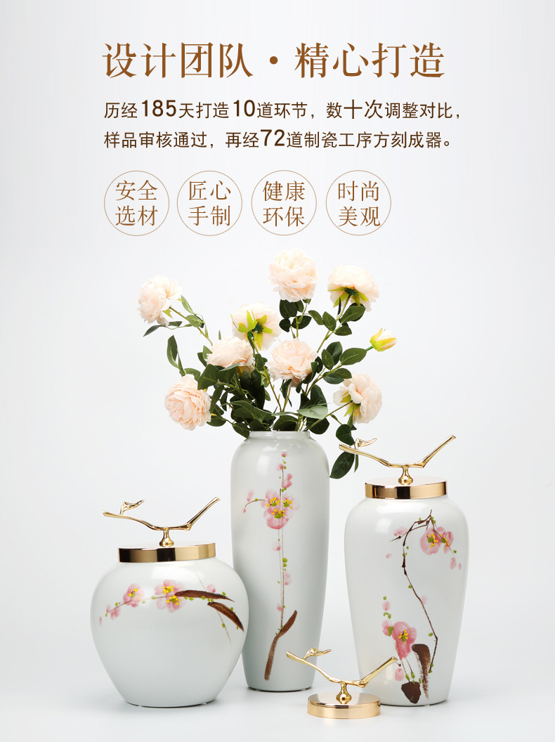 European postmodern contracted ceramic vase of dry flower arranging living room table home decoration wedding gift furnishing articles