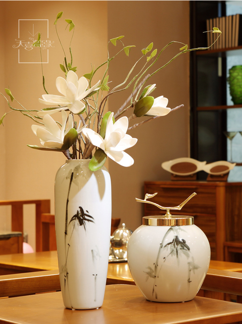 Jingdezhen ceramic vases, flower arranging is furnishing articles of modern light key-2 luxury sitting room porch ark of new Chinese style household ornaments