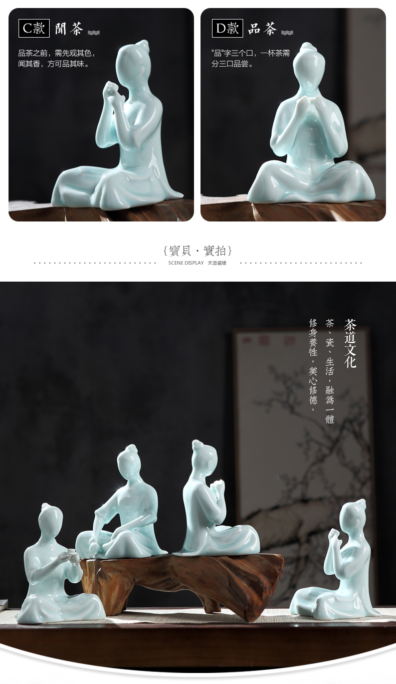 Jingdezhen modern Chinese tea taking furnishing articles sitting room desk safely home decoration ceramic decoration arts and crafts