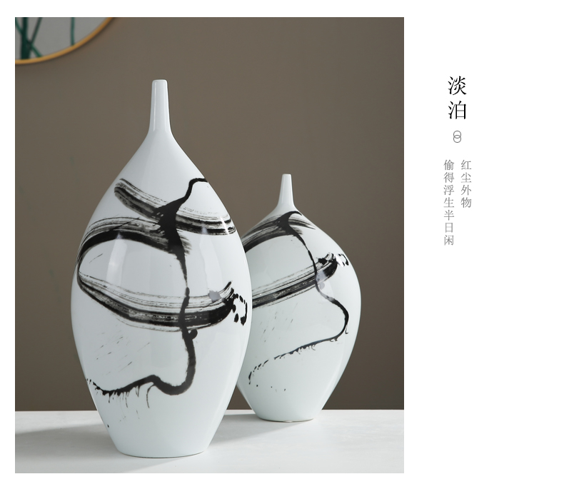 The New Chinese ink painting ceramic vase furnishing articles sitting room porch of TV ark, wine show home decoration decoration