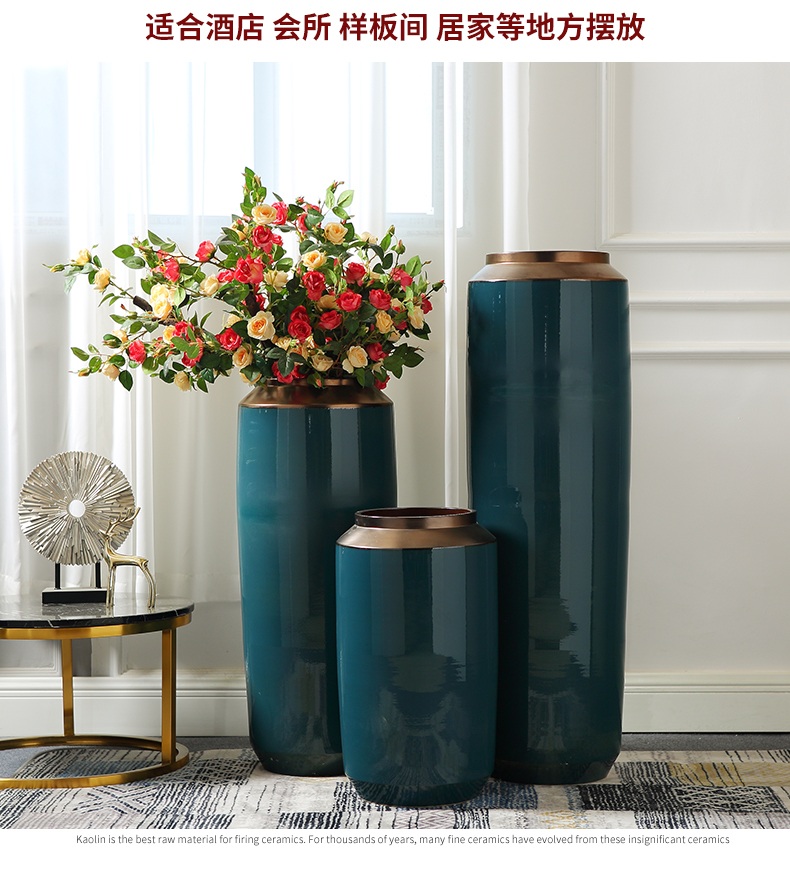 Jingdezhen ceramic vase landing a large sitting room simulation flowers flower arrangement suits for European - style key-2 luxury household act the role ofing is tasted furnishing articles