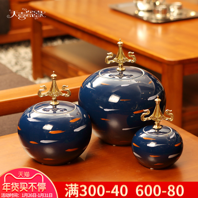 Modern American light much creative storage tank ceramic soft furnishing articles pattern dining room sitting room adornment ornament