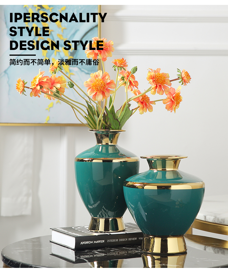 Jingdezhen modern light key-2 luxury ceramic vases, flower arranging furnishing articles, the sitting room porch meal contracted the new Chinese style of soft decoration