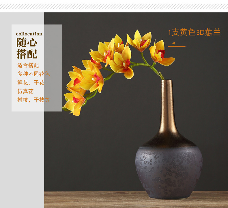 The New Chinese zen rich ancient frame ceramic vase furnishing articles flower arranging the sitting room porch office household soft adornment