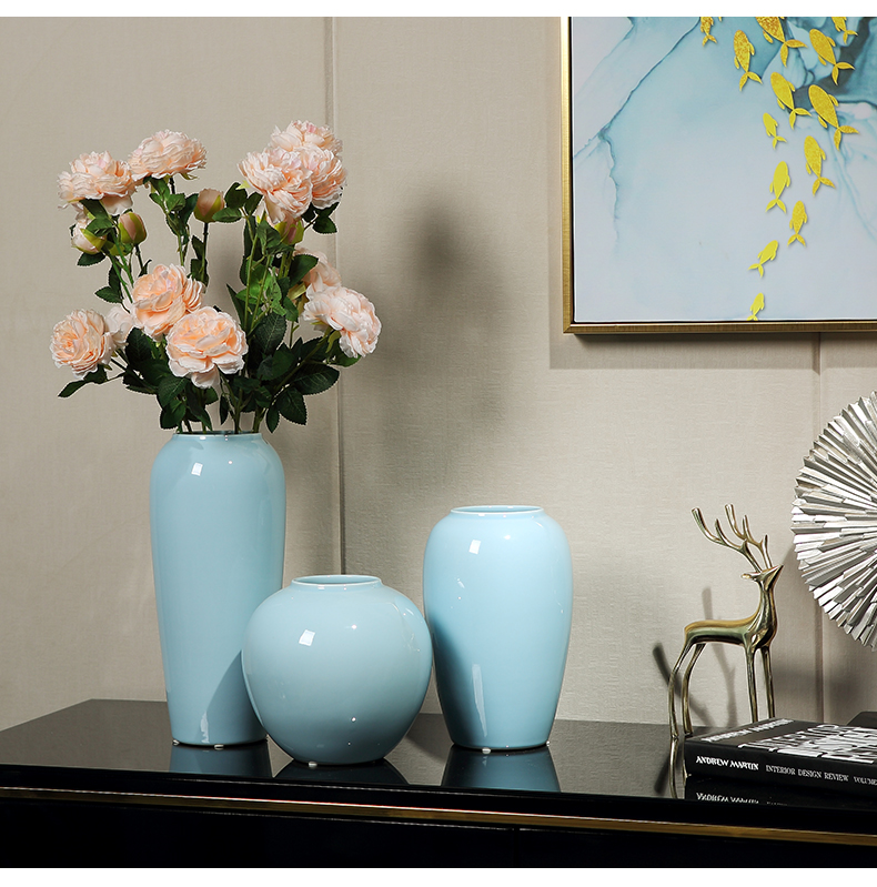 Jingdezhen ceramic vase furnishing articles of new Chinese style flower implement simulation flower flower I and contracted decorate the sitting room is small and pure and fresh