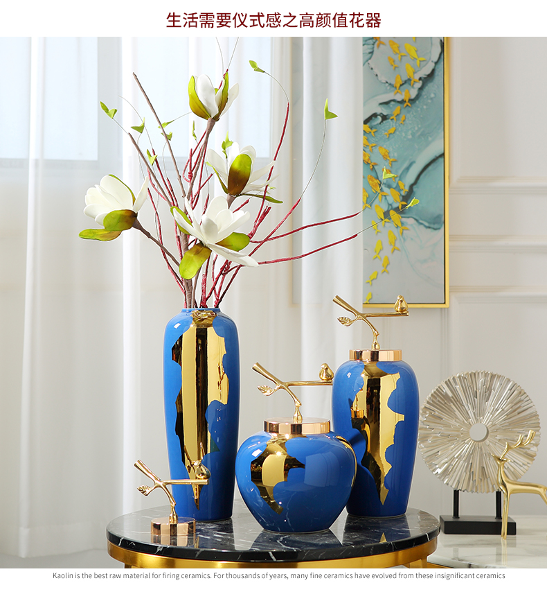 New Chinese style light key-2 luxury ceramic vase table between example simulation flower arranging device furnishing articles, the sitting room porch home decoration