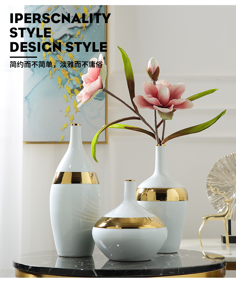 I and contracted ceramic vase Nordic light key-2 luxury furnishing articles sitting room TV cabinet table desktop flower arrangement home decoration