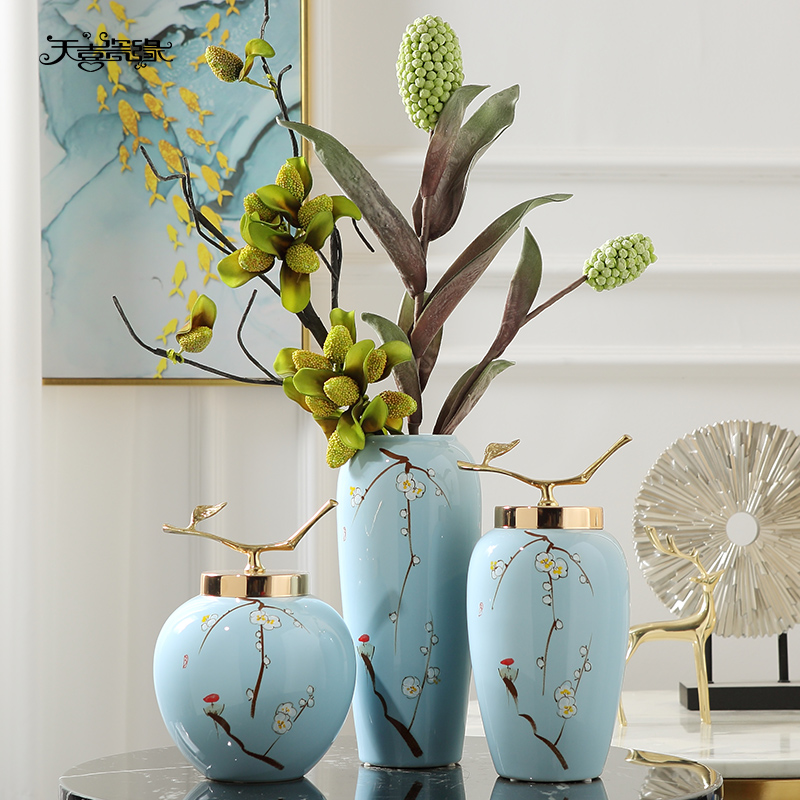 New Chinese style of jingdezhen ceramics hand - made vases, flower arranging, the sitting room porch tea table table household adornment furnishing articles