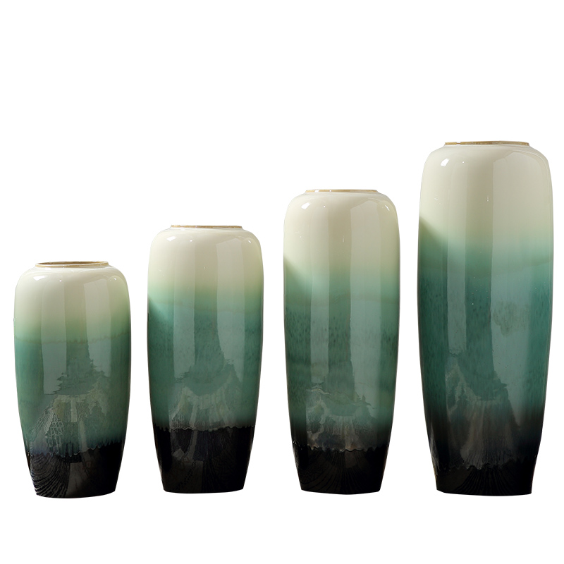 Modern ceramic floor large lucky bamboo vase jingdezhen dried flower arranging flowers sitting room decorates the new Chinese style furnishing articles