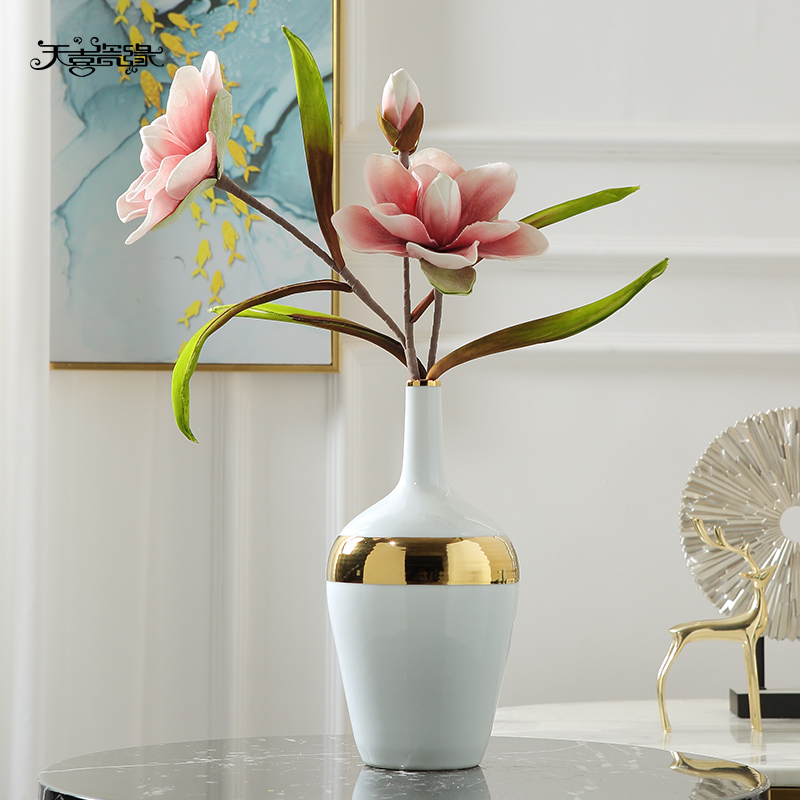 I and contracted ceramic vase Nordic light key-2 luxury furnishing articles sitting room TV cabinet table desktop flower arrangement home decoration