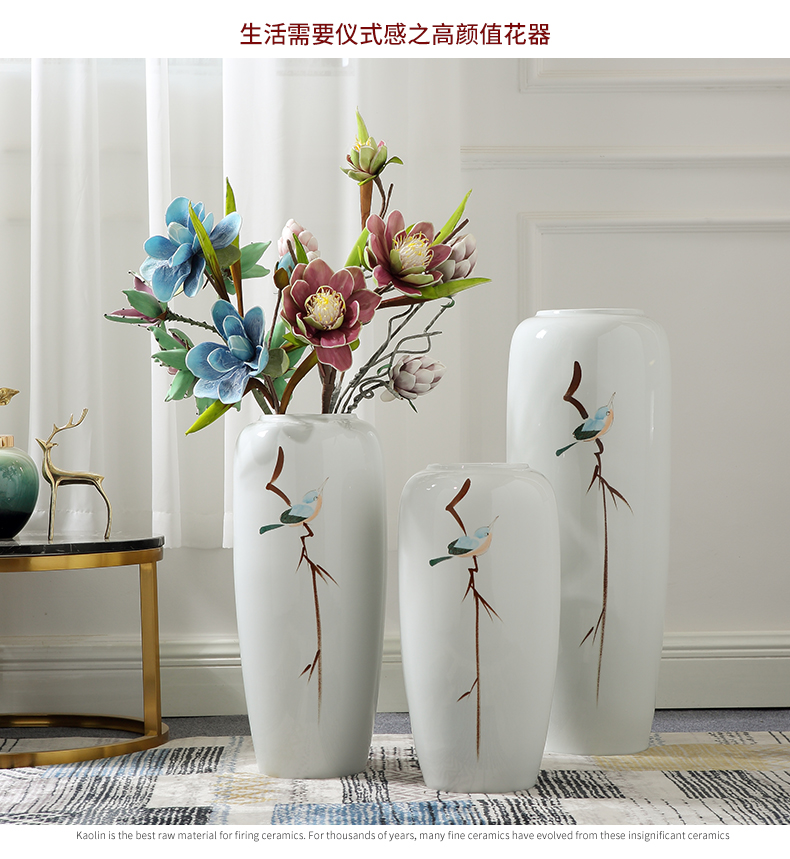 Jingdezhen ceramic furnishing articles of Chinese style landing a large sitting room hotel villa vase dried flowers home decoration