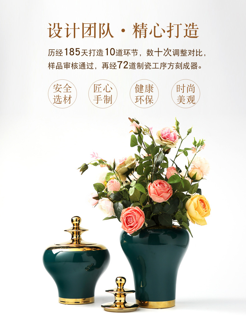 American light key-2 luxury ceramic vases, new Chinese style living room wine decorations furnishing articles European creative household act the role ofing is tasted