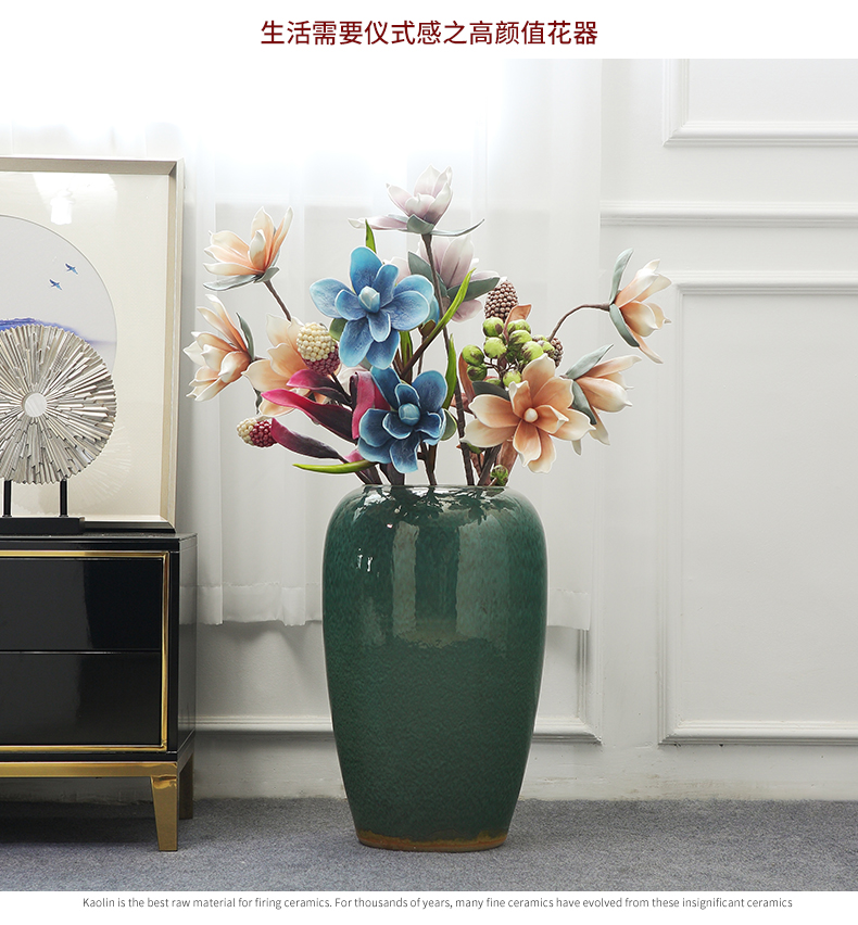 European - style villa hotel flower arranging wine example room sitting room of large vase simulation flower decoration ceramics furnishing articles