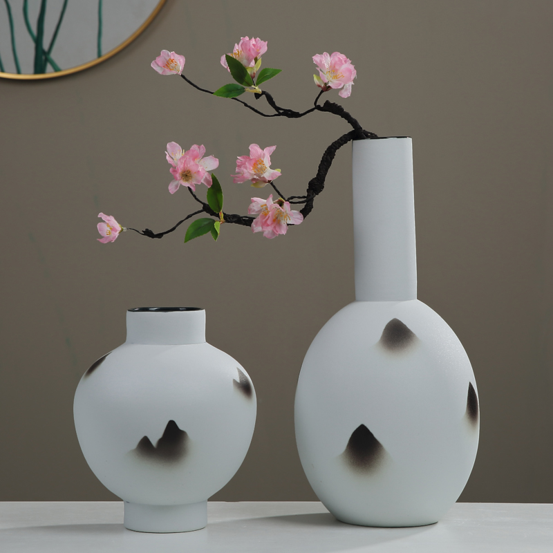 New Chinese style zen furnishing articles ceramic vase dried flowers sitting room porch table decoration decoration between example TV ark