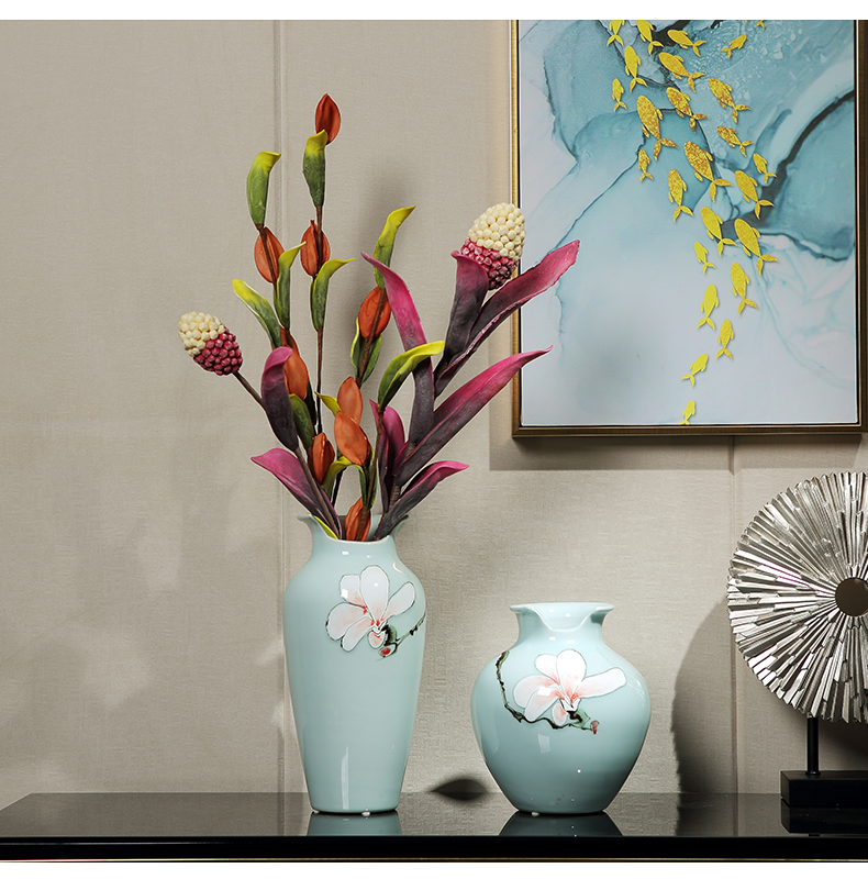 New Chinese style originality light ceramic vase household furnishing articles of key-2 luxury living room desktop hall home soft decoration