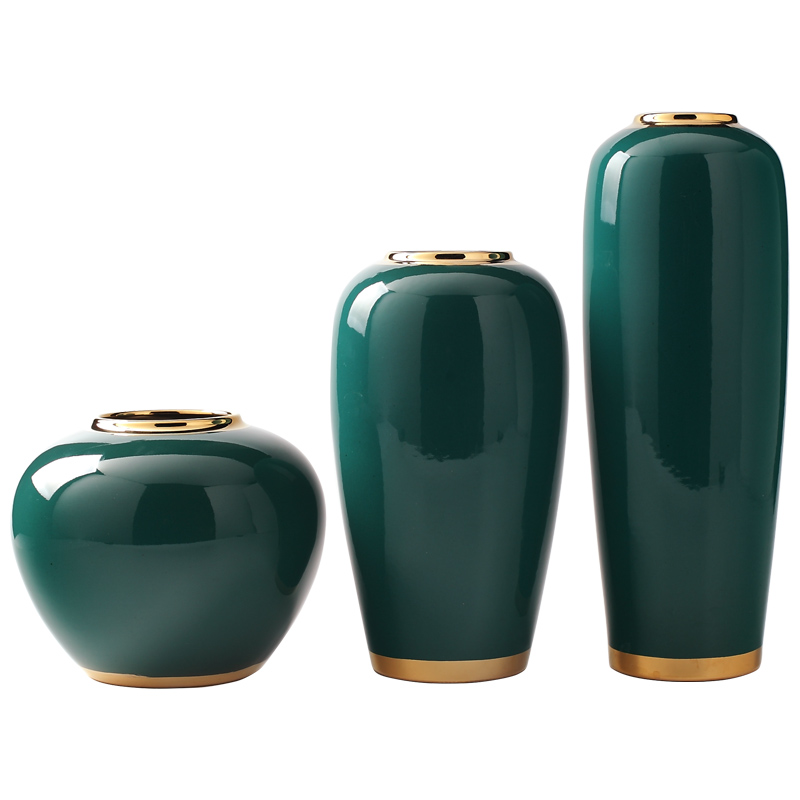 Light European - style key-2 luxury furnishing articles ceramic vases, new Chinese style living room TV cabinet dry flower flower arranging flower implement modern porch decoration