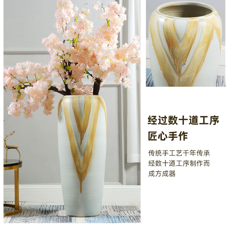 European ceramic vase landing simulation flower suit sitting room hotel large flower POTS porch villa decorations