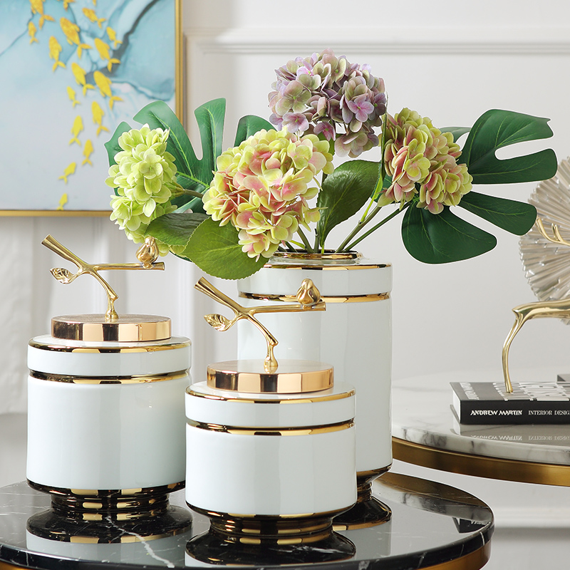 Modern light key-2 luxury ceramic vase furnishing articles sitting room desktop flower arrangement China Europe type TV ark, wine decorative arts and crafts