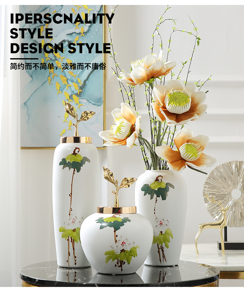 The new Chinese vase furnishing articles ceramic hand - made vases desktop arranging flowers sitting room adornment table, TV ark, furnishings