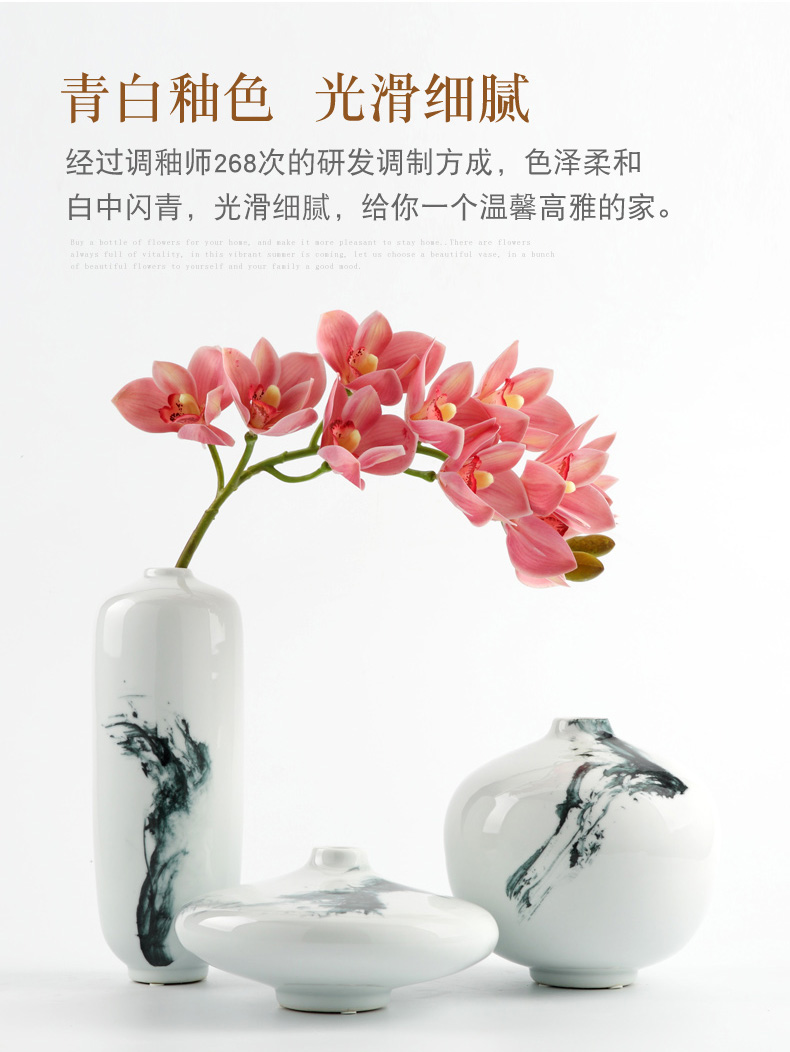 New Chinese style sitting room TV cabinet study zen ceramic vase flower arranging furnishing articles household act the role ofing is tasted version into gifts