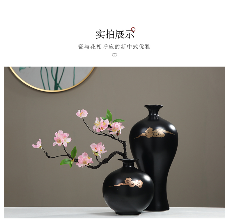 New Chinese style ceramic decoration sitting room porch TV ark, zen the flower vase furnishing articles table flower arranging flowers