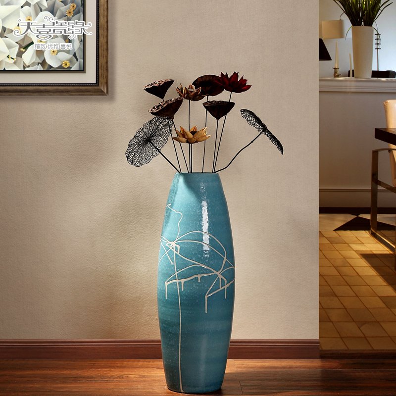 The sitting room of large vase continental contracted and I jingdezhen ceramics dried flowers, flower arrangement, household act The role ofing is tasted furnishing articles