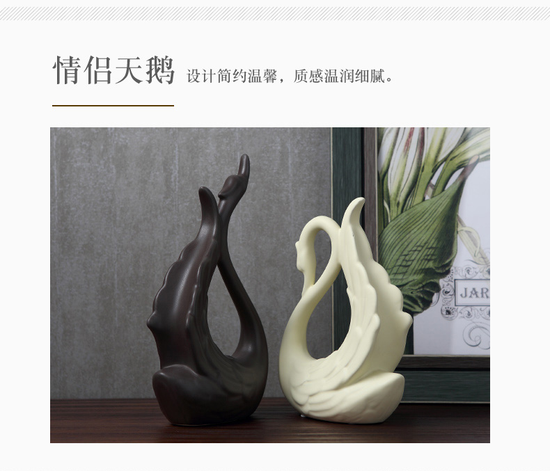 Nordic home decoration creative wine sitting room porch place wedding gift ceramics handicraft lovers swan