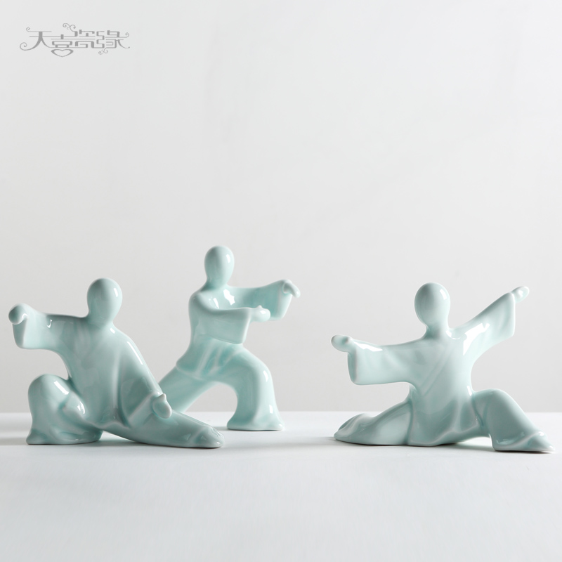 The New Chinese zen tai chi characters ceramic model soft adornment handicraft furnishing articles sitting room porch office study