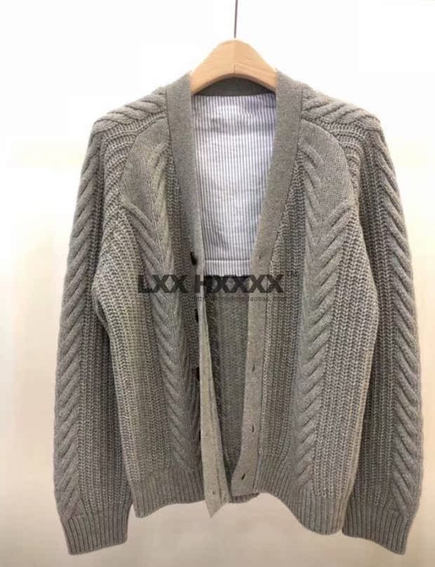 Quần áo nam Dongdaemun Hàn Quốc mua 18 mùa thu Hàn Quốc phiên bản chất lượng len dệt kim nút áo len - Hàng dệt kim áo len nam cổ lọ