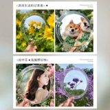 古迪 Двусторонное портативное зеркало, ручка, для салонов красоты
