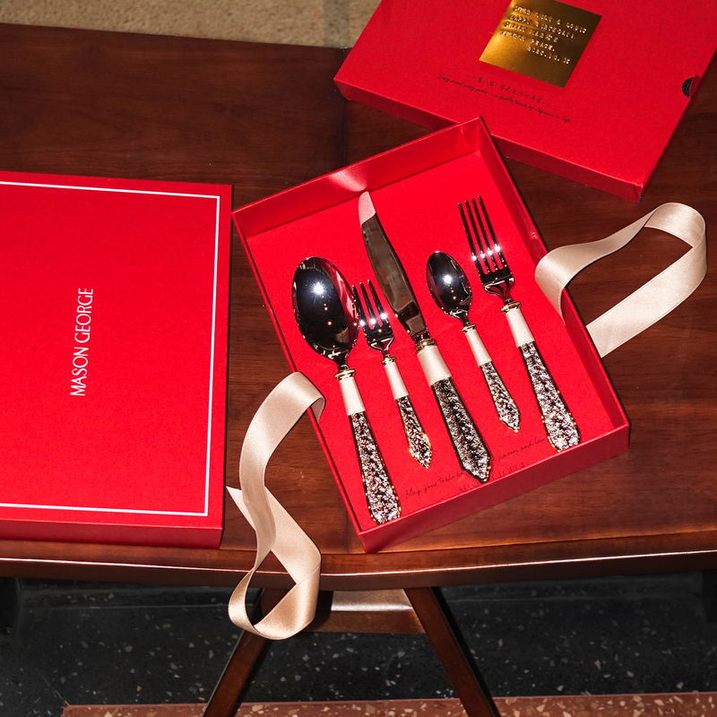[Wedding Gift] Mason George Lila Series Knife, Fork, Spoon Western Tableware Gift Box Housewarming Birthday Gift