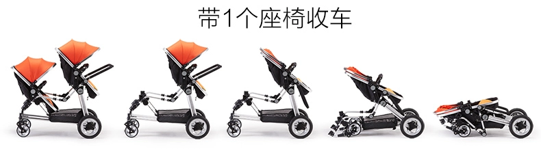 Cặp song sinh Kds / Keddes phong cảnh cao thứ hai xe đẩy em bé ghế đôi có thể gập lại - Xe đẩy / Đi bộ