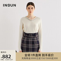 Enshang shopping mall with winter New wool elastic color v-collar bottom slim sweater women