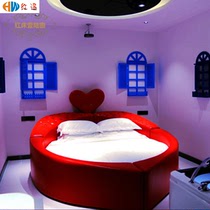 Round bed B & B furniture Light luxury hotel Water bed boutique hotel Electric bed theme couple apartment Heart-shaped fun bed