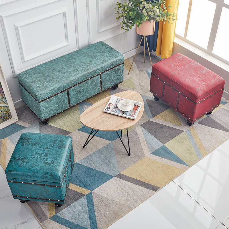 Multifunctional clothing store fitting room rectangular storage stool storage box can sit on the sofa can sit on the stool to change shoes small stool