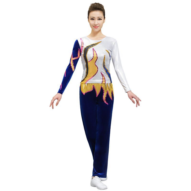 Bodybuilding Playground Clothing Suit Fashion Fitness Drills Out of Gymnastics Performance Suit Adult Women's Square Dance Competition Costume