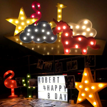 ins swing LED flamingo cactus shape light string cloud LOVE letter decoration wall-mounted creative night light