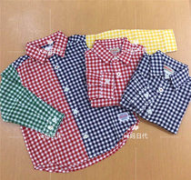 mikihouse 7 discount spring autumn new pint boy plaid long sleeve shirt pure cotton MH13-5301-784