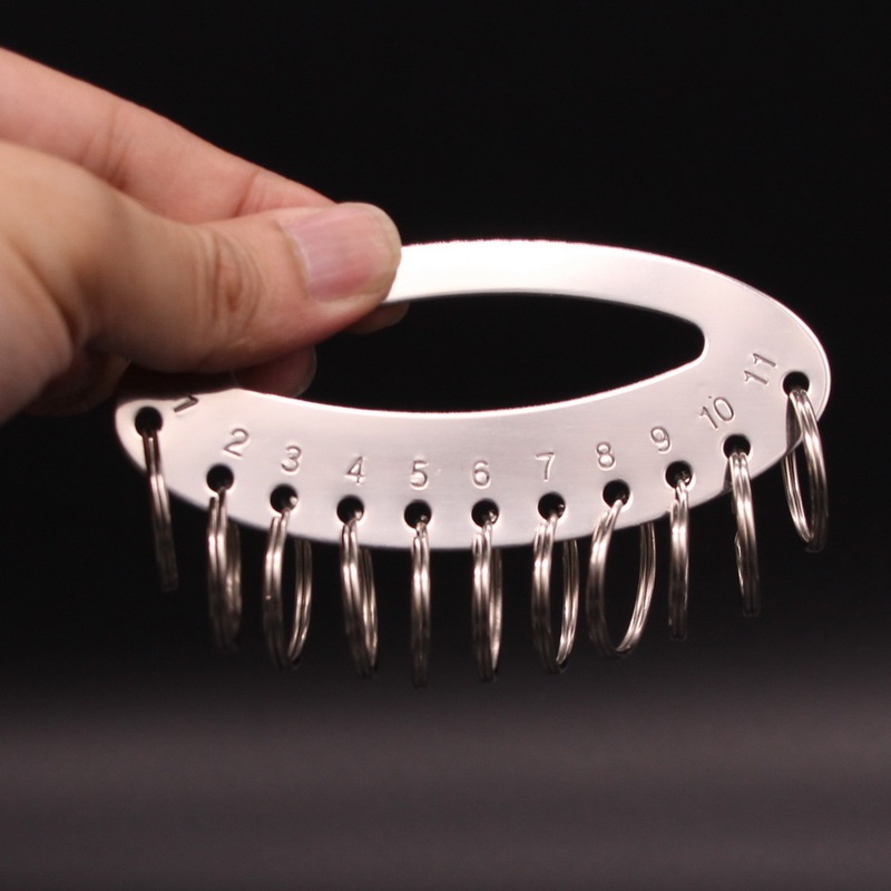 11-Slot Thickened Stainless Steel Key Ring for Hotels, Homes, Schools, Dormitories, Guesthouses, Mini Keychain Ring