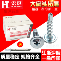 Macro-quite large flat head cross drilling tail screw hugs head round cross with cushion self-drilling self-drilling screw dovetail screw