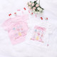 Pure cotton short-sleeved girls' clothing sweet and cute cartoon round neck