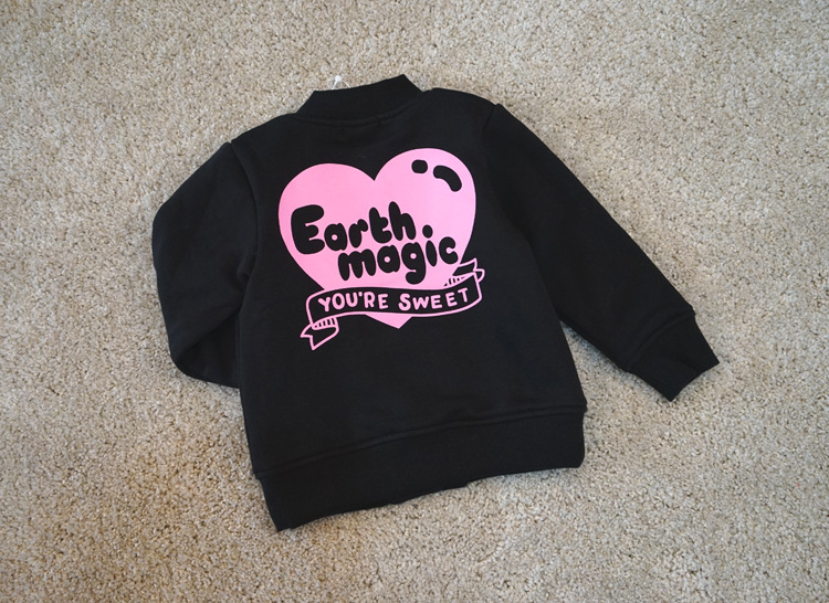 Đầu gấu đất EarthMagic / EM có cùng đoạn với áo đôi đồng phục bóng chày có đệm bằng nhung - Áo khoác áo khoác dạ cho bé gái