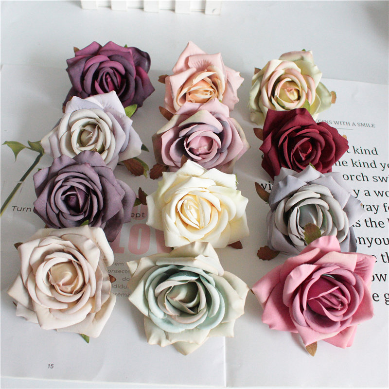 New DIY emulated Euro-style rose floral head floral jacket accessories silk floral head flower breasted wedding dresses accessories 7CM