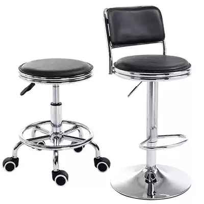 Lifting small round stool Rotating bar stool Simple front desk chair Beauty stool cashier big worker chair Laboratory work stool