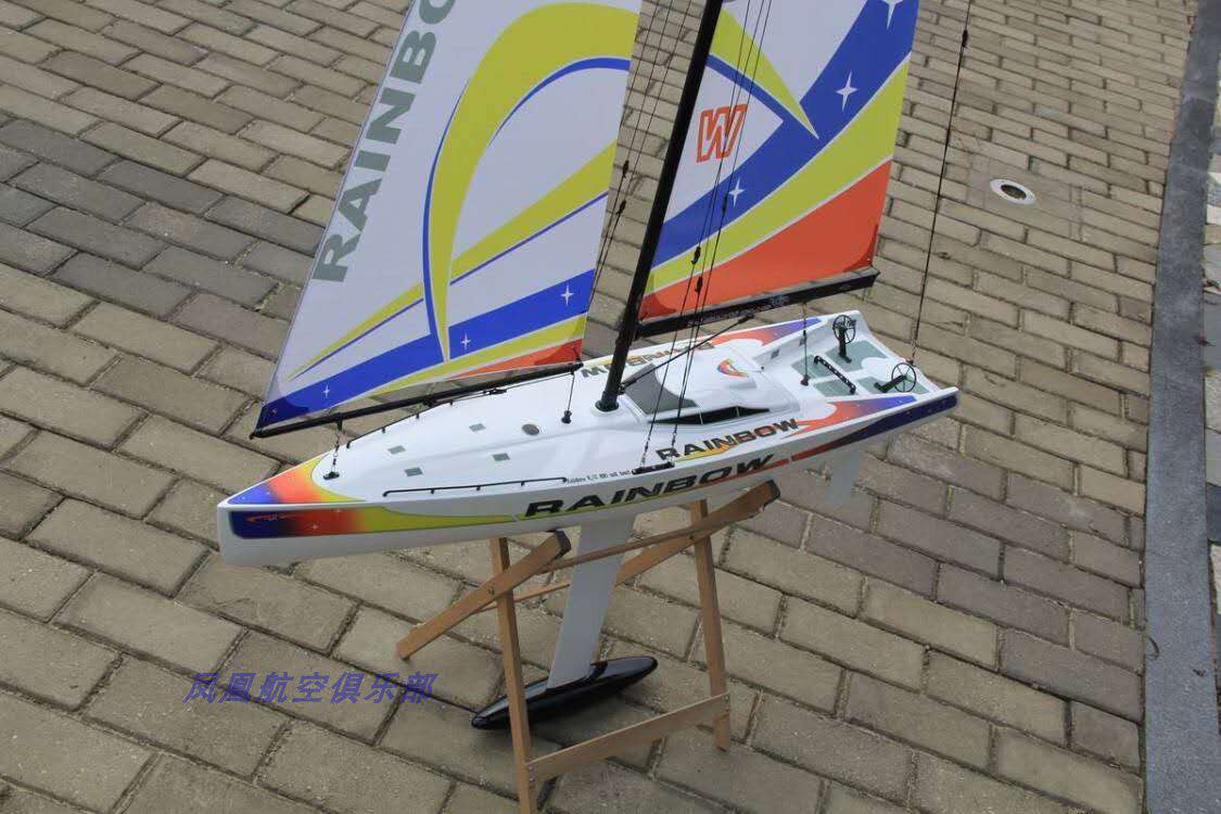 Лодка на электро-, радиоуправлении 顺博 遥控 帆船  彩虹870 新涂装 包邮 DIY
