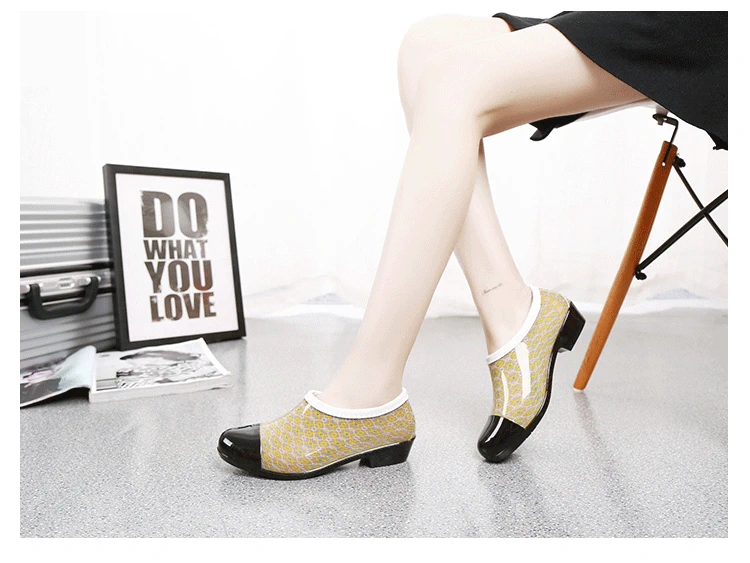 Mùa xuân và mùa thu mưa khởi động nữ ống ngắn thời trang Hàn Quốc thấp để giúp giày cao su của phụ nữ giày nước mùa hè không trượt khởi động mưa khởi động nữ dành cho người lớn