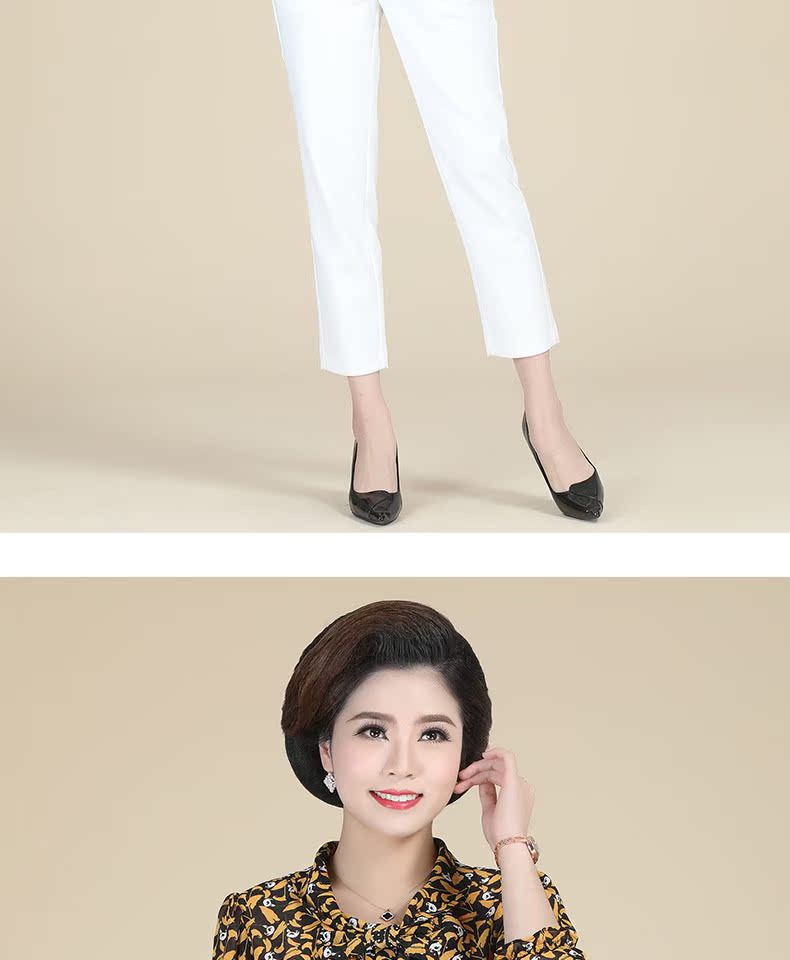 Áo sơ mi nữ trung niên mùa xuân hoa tay áo voan 9 điểm Áo thun mẹ béo chất béo mùa hè cộng với phân bón XL đáy áo - Quần áo của mẹ áo kiểu trung niên sang trọng
