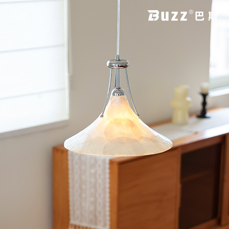 French Mid-Century Style Restaurant Bar Chandelier with a High-End Feel, Bauhaus Three-Head Shell Study Room Magnolia Swing Arm Pendant Light