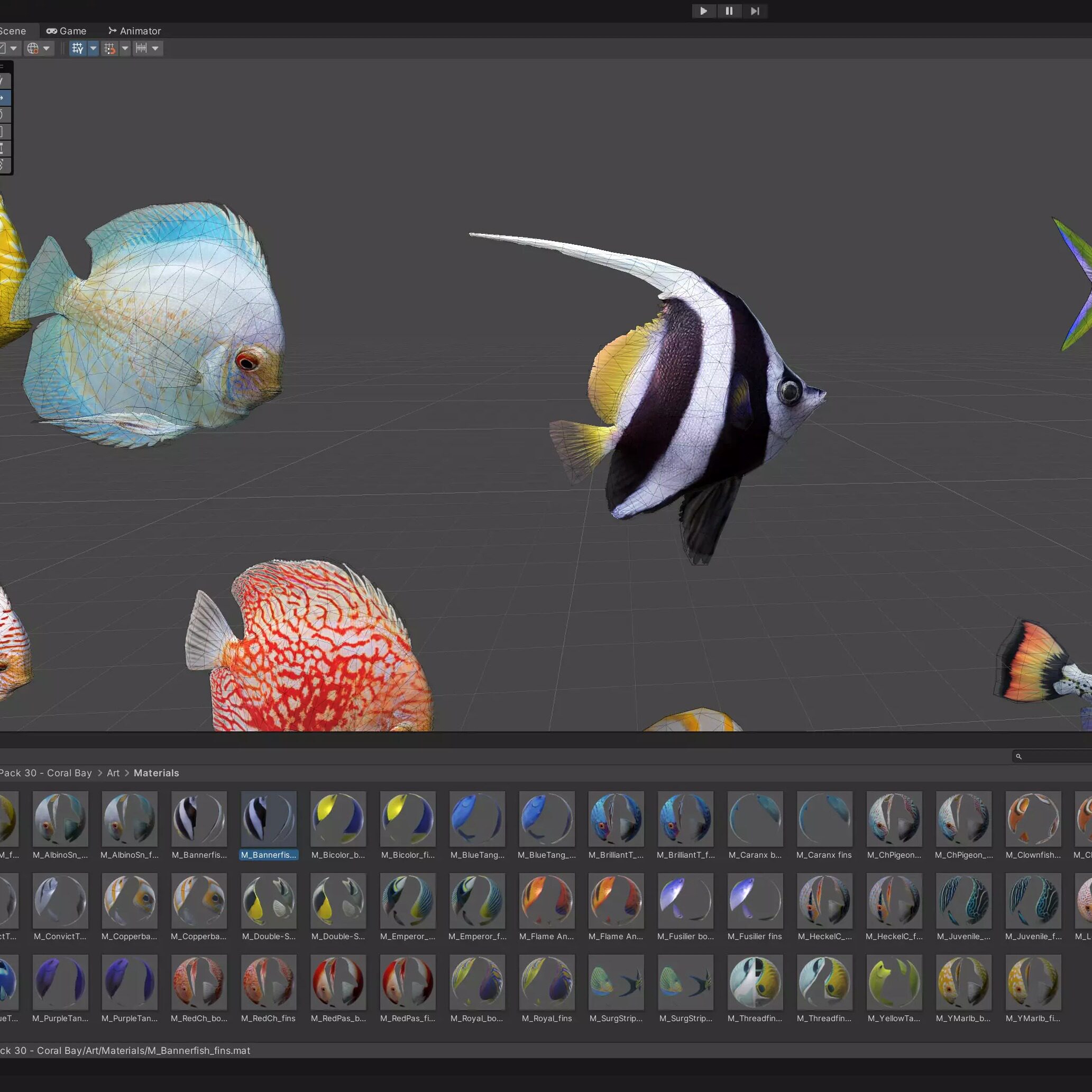 Unity3D Fish Pack 30 1.2更新了哪些新功能?对海洋鱼类动画模型有哪些改进?-游戏美术设计-淘宝好物网